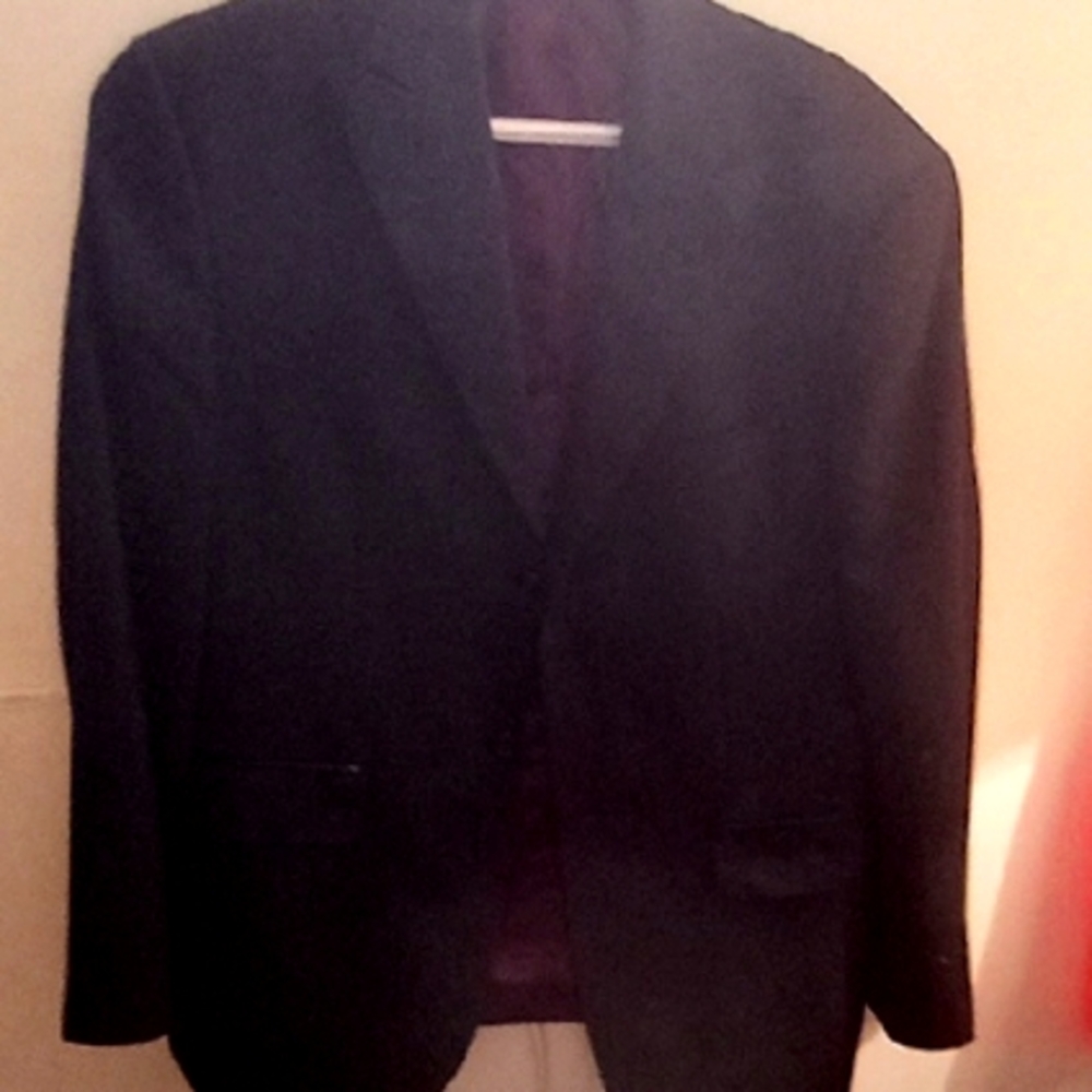 Mens Moore's Sean John Black Sport Coat with Burgundy Lining Size 38 S
